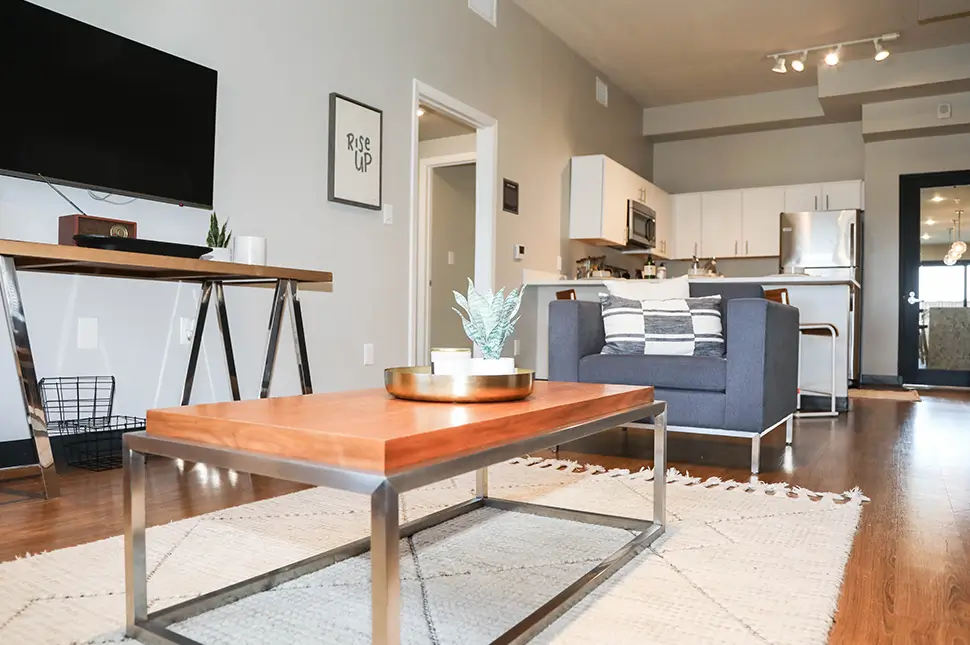 furnished living room