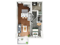 1-bedroom floor plan image
