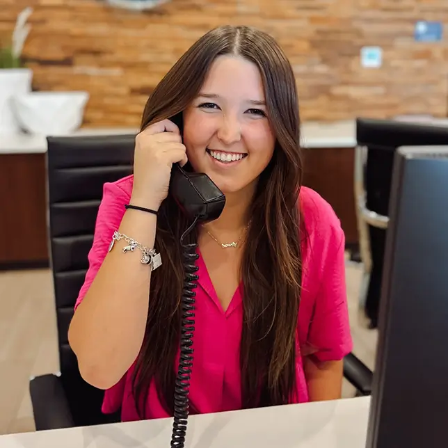 young woman answering a phone call